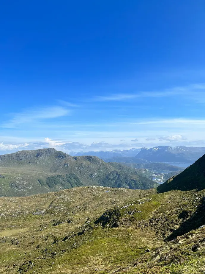 a view of a mountain range from a high point of view