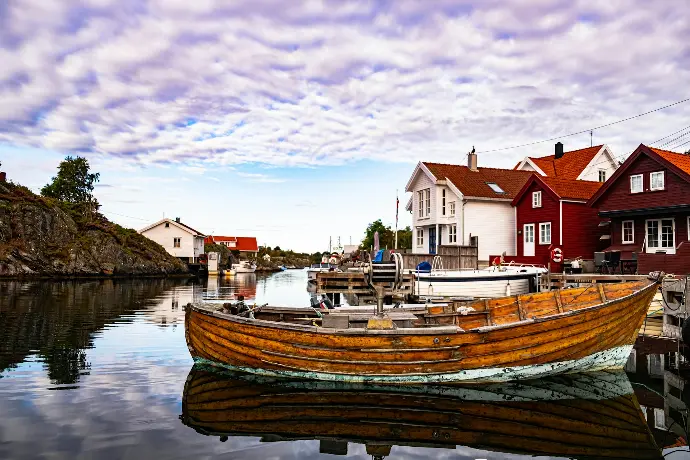 a boat docked in a harbor